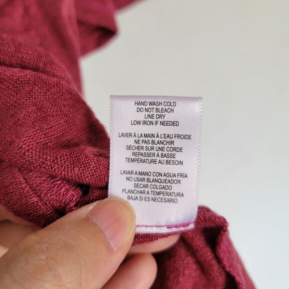 NEW Bobeau Burgundy Wine Red Marianne Ruffle Flare Short Sleeve Knit Cardigan - Picture 13 of 14